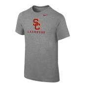 USC Trojans Youth Nike Gray Lacrosse Core Cotton T-Shirt